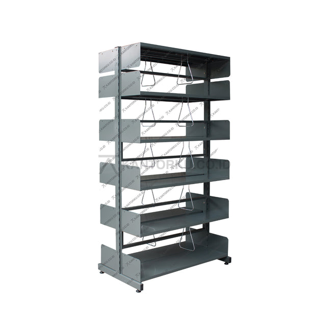 Rak arsip besi double rack Alba Metal LB 1855 DB dengan 5 tingkat – kantorku