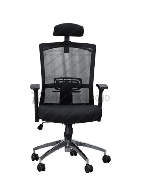 Kursi Manager Savello Legacy HT1A dengan desain elegan dan kaki aluminium kokoh, menghadirkan kenyamanan dan gaya profesional di ruang kerja modern Kantorku.
