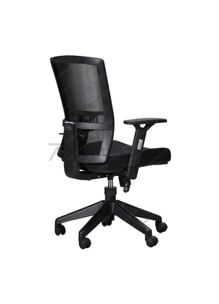 Kursi kerja Savello Legacy LT1 dengan sandaran lengan nyaman, sistem gaslift halus, dan fitur Tilting Control yang mendukung produktivitas di kantorku.co.id.