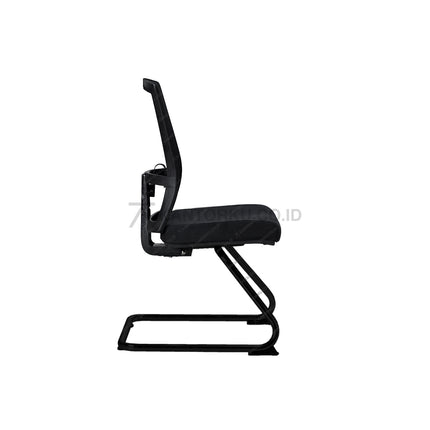Kursi kantor Savello Legacy V ergonomis dengan kaki cantilever berlapis powder coating hitam Kantorkudotcodotid