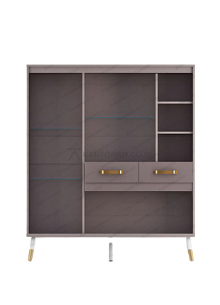Lemari CB Volare 120-01 kombinasi warna Colt Beige dan Pastel Grey elegan – Tersedia di Kantorku.co.id