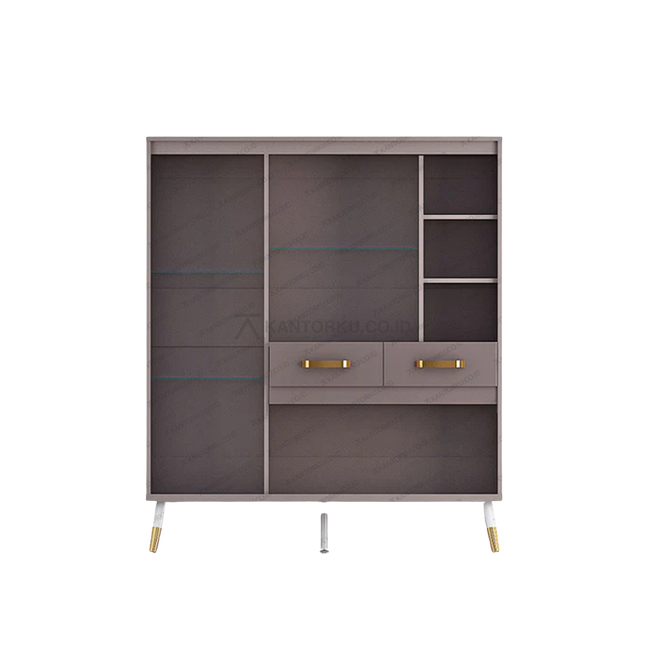 Lemari CB Volare 120-01 kombinasi warna Colt Beige dan Pastel Grey elegan – Tersedia di Kantorku.co.id