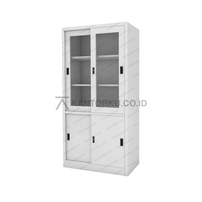 Lemari arsip Chitose SL 1830 COM dua pintu kaca dan dua pintu besi – Kantorku