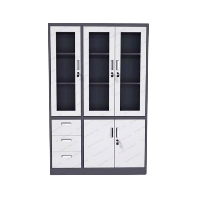 Lemari Besi Kaca Kombinasi Laci UF-05 KBL multifungsi modern