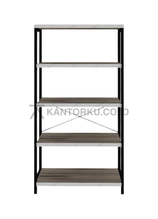 Rak Buku Expo BC 4532 desain modern rangka besi hitam – Kantorku