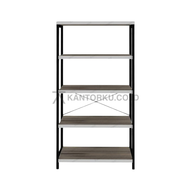 Rak Buku Expo BC 4532 desain modern rangka besi hitam – Kantorku