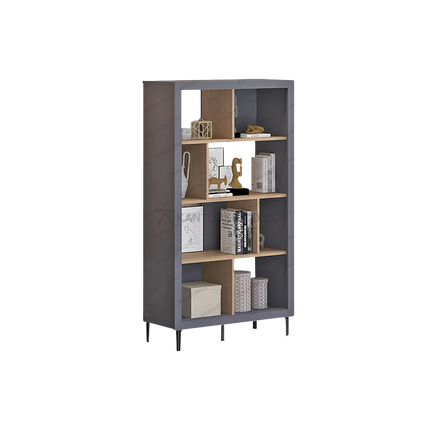 Rak display modern CENA RB-01 warna Slate Grey dan Light Wood – Tersedia di Kantorku.co.id