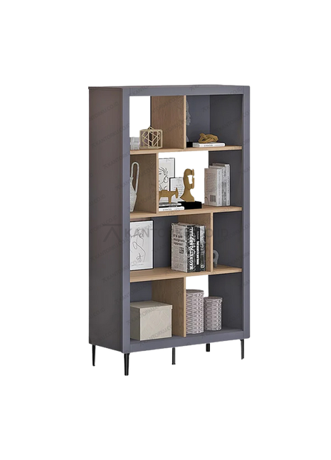 Rak display modern CENA RB-01 warna Slate Grey dan Light Wood – Tersedia di Kantorku.co.id