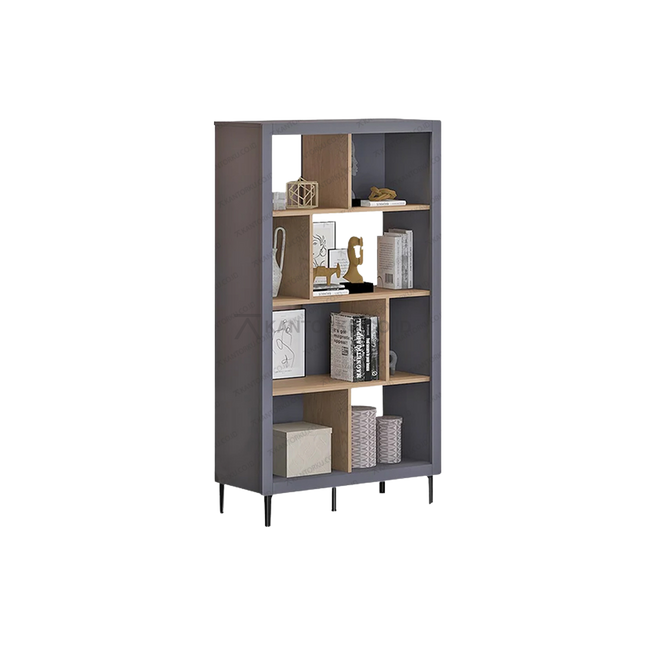 Rak display modern CENA RB-01 warna Slate Grey dan Light Wood – Tersedia di Kantorku.co.id