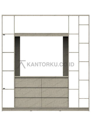 Lemari pajangan Expo DV1808 desain modern minimalis dengan ruang TV – Kantorku