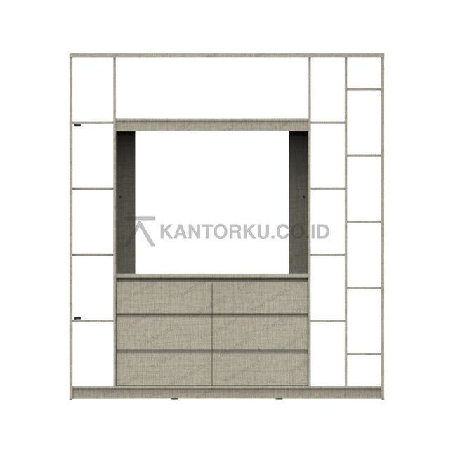 Lemari pajangan Expo DV1808 desain modern minimalis dengan ruang TV – Kantorku
