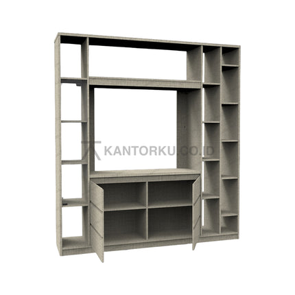 Lemari pajangan ruang tamu elegan Expo DV1808 warna terang – Kantorku