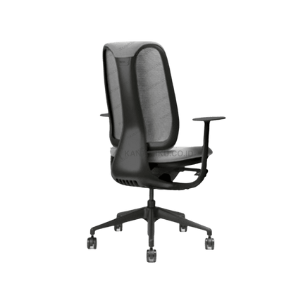 Kursi kerja otomatis FIRM LIBRA dengan desain elegan dan nyaman. Tersedia di Kantorku