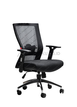 Black office chair with mesh back on a white background - kursi kantor CHAIRMAN  LIVIO TS01103A