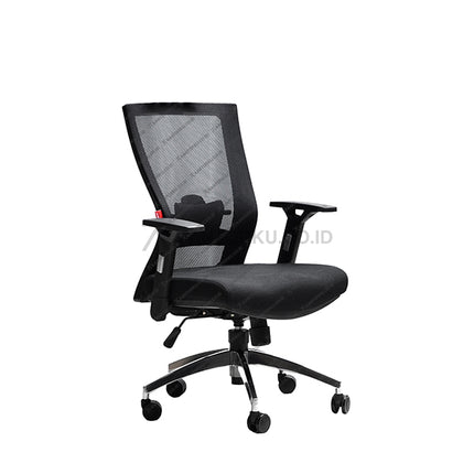 Black office chair with mesh back on a white background - kursi kantor CHAIRMAN  LIVIO TS01103A