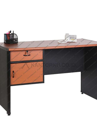 Meja Kantor Lunar LMK 1275 L1 dengan laci kunci dan pintu penyimpanan – KANTORKU