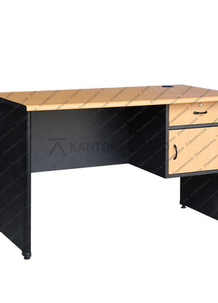 Meja kantor Lunar LMK 1275 L1 berbahan partikel board kokoh elegan – KANTORKU.CO.ID