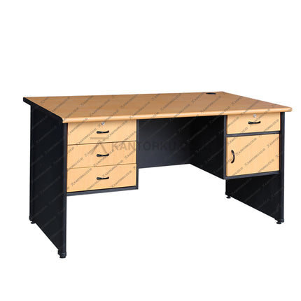 Meja kerja modern Lunar LMK 1475 L31P dengan sistem knockdown praktis – KANTORKU.CO.ID