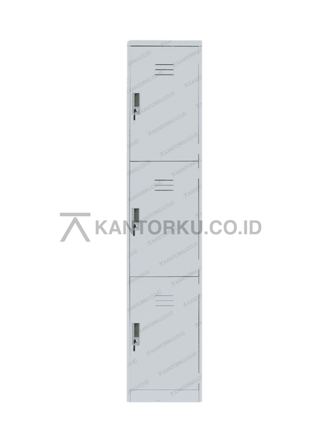 Lemari loker besi Lion Metal L 553 tiga pintu tersedia di Kantorku