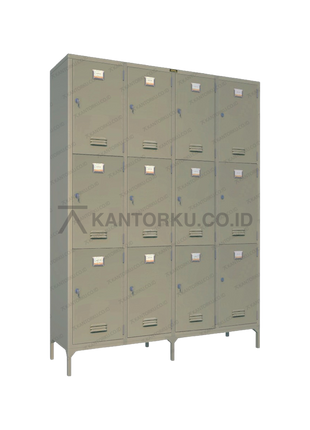 Locker Elite EL463 GD4K dengan 12 pintu berbahan baja kokoh – kantorku