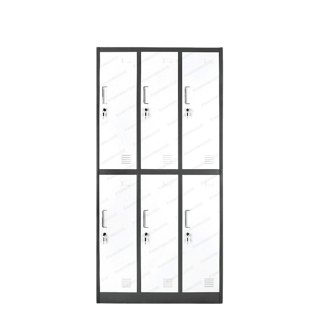 Locker Uno UL-06 6 Pintu besi kokoh untuk penyimpanan barang pribadi