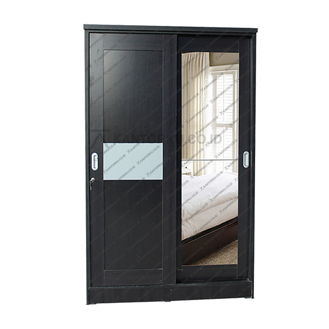 Lemari pakaian Lunar LPT 2006 sliding dua pintu dengan cermin – KANTORKU