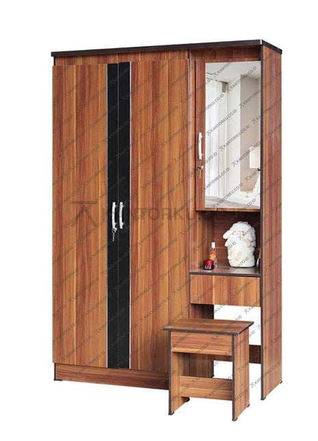 Lemari pakaian modern Lunar LPT 311 dengan meja rias – KANTORKU.CO.ID