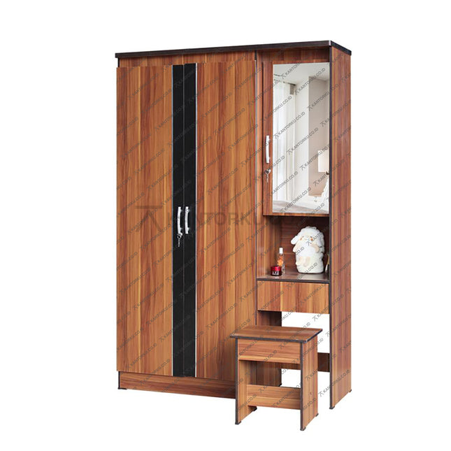 Lemari pakaian modern Lunar LPT 311 dengan meja rias – KANTORKU.CO.ID