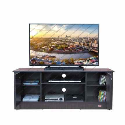 Meja TV modern warna espresso elegan – KANTORKU.CO.ID