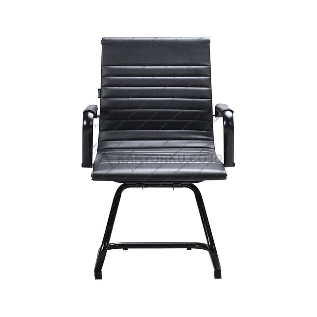 Kursi Hadap Ergotec LX 807U Black elegan dengan kaki cantilever chrome dan desain modern Kantorku