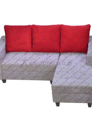 Sofa santai LS Monica kain polyester lembut dengan desain timeless — kantorkudotcodotid