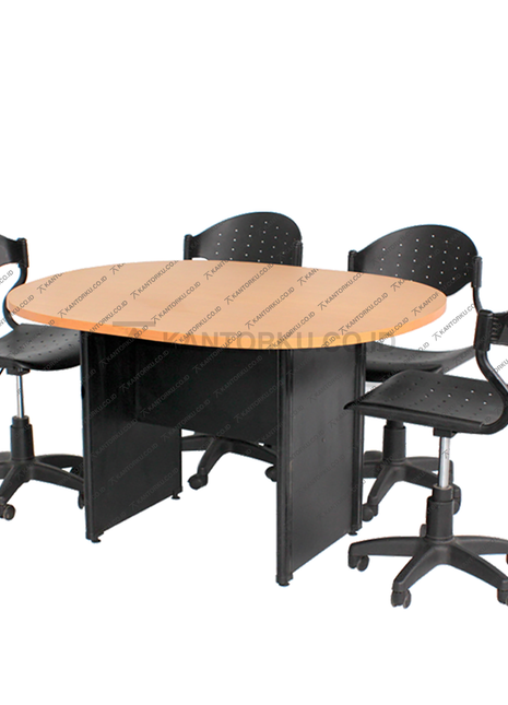 Meja rapat Lunar QD 120 warna cherry minimalis – KANTORKU