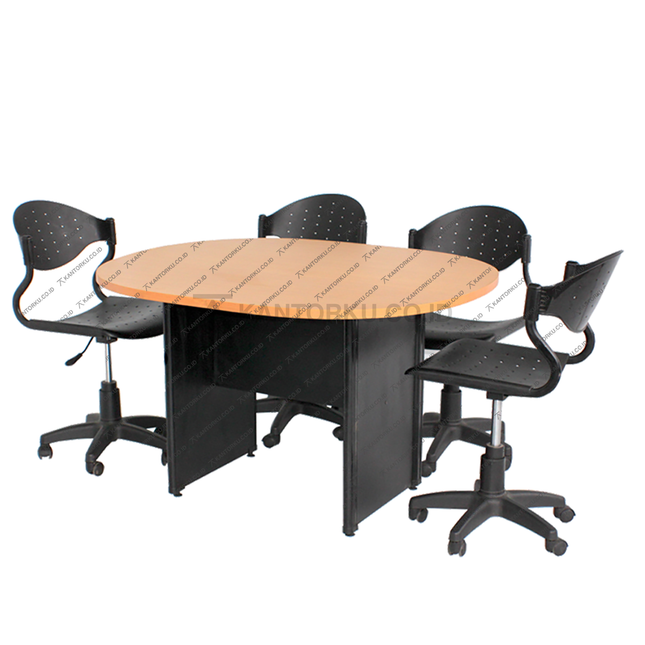 Meja rapat Lunar QD 120 warna cherry minimalis – KANTORKU
