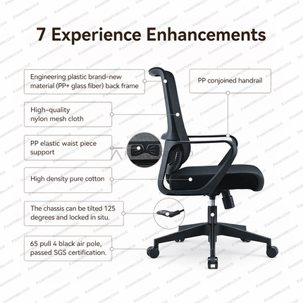 Kursi ergonomis Sihoo dengan lumbar support dan desain ventilasi udara – Tersedia di Kantorku