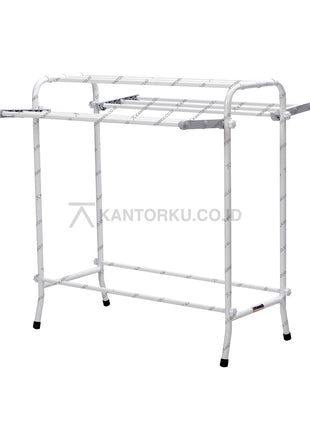 Jemuran lipat baja ringan anti karat dengan desain sistem kait praktis – Kantorku