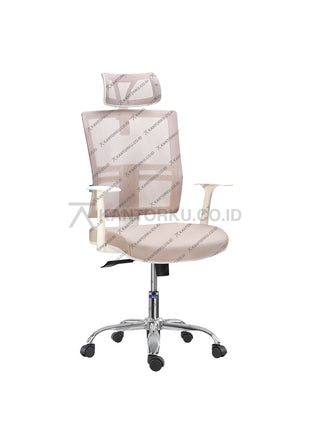 Kursi kantor Malta H WCR dilengkapi kaki chrome yang kokoh dan desain elegan – dapatkan di kantorku.co.id.