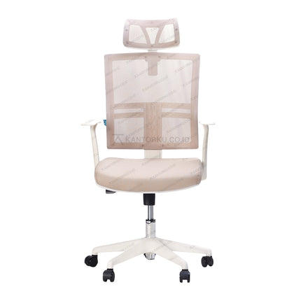 Kursi Inco Malta H WFW warna cream dengan frame kaki nylon hitam kokoh – belanja di kantorku.co.id.