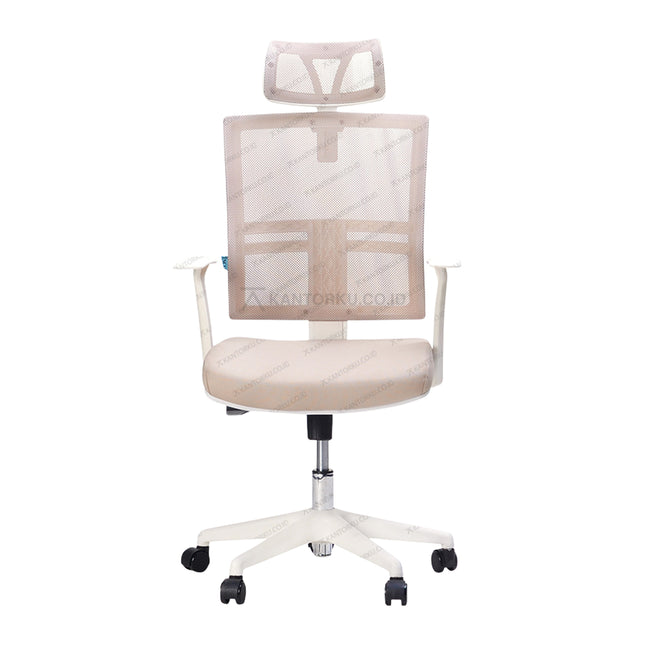 Kursi Inco Malta H WFW warna cream dengan frame kaki nylon hitam kokoh – belanja di kantorku.co.id.