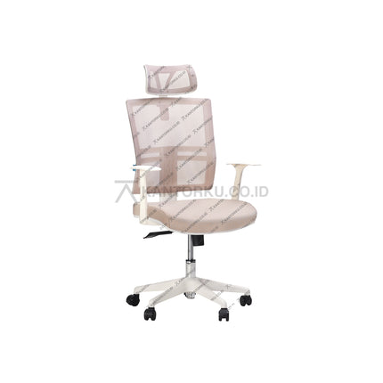 Kursi Inco Malta H WFW warna cream dengan frame kaki nylon hitam kokoh – belanja di kantorku.co.id.