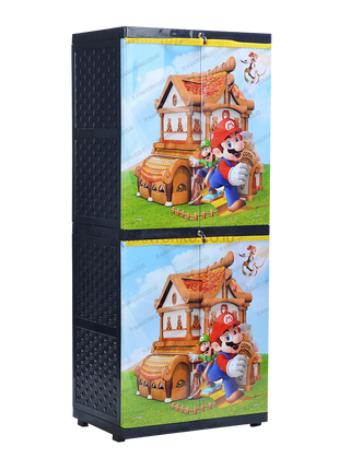 Sinbak Lemari Plastik Rak 4 Susun Motif Mario mudah dirakit sistem knockdown - Tersedia di Kantorku.co.id