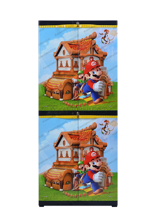 Sinbak Lemari Plastik Rak 4 Susun Motif Mario desain 2in1 fleksibel dan modern - Tersedia di Kantorku.co.id