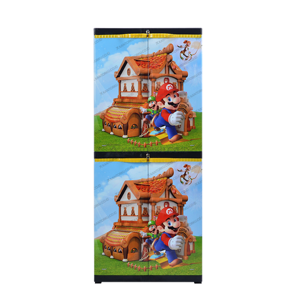 Sinbak Lemari Plastik Rak 4 Susun Motif Mario desain 2in1 fleksibel dan modern - Tersedia di Kantorku.co.id