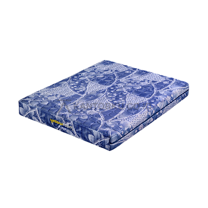 Kasur busa padat anti kempes dengan motif bunga biru lembut, cocok untuk rumah atau kos – Kantorkudotcodotid