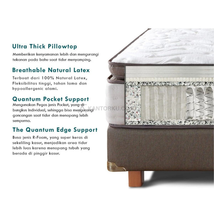Spring Bed Quantum Maxwell Halton Natural Latex dan Pocket Spring