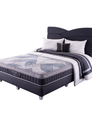 Permukaan kasur Comforta Neo Star Black dengan Goosedown Feel Fiber lembut dan anti-alergi – Tersedia di Kantorku