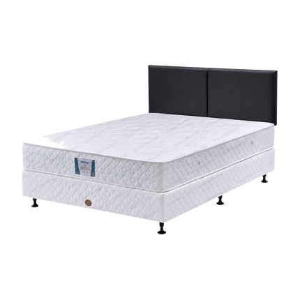 Kasur springbed GUHDO New Prima dengan kain Jacquard elegan dan dukungan pegas yang kokoh.