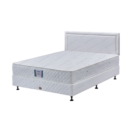 Kasur springbed GUHDO New Prima dengan kain Jacquard elegan dan desain modern.