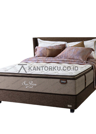 Florence San Pietro Set Maezzo kasur orthopedic dengan pillow top empuk dan divan hitam elegan, memberikan kenyamanan dan dukungan tulang belakang optimal — kantorku