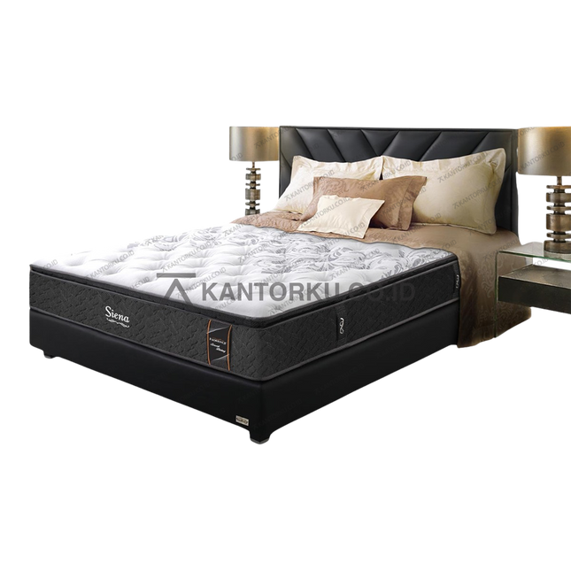 Kasur premium Florence Siena dengan sistem pegas bonnell spring dan busa berkualitas tinggi, dilapisi kain quilting lembut breathable untuk kenyamanan tidur — kantorku