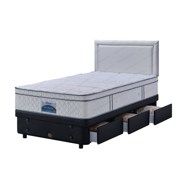 Kasur busa GUHDO Standard Plushtop Drawer Bed dengan desain modern dan drawer.